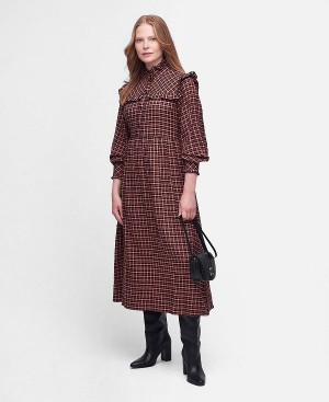 Barbour Adela Midi Dress Flerfarvede | BABO89605