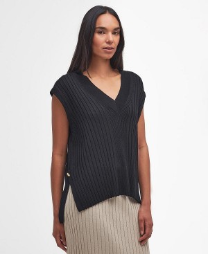 Barbour Alicia Sweater Vest Sort | BABO89703