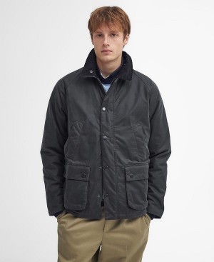 Barbour Ambleside Waxed Jacket Sort Blå Grå | BABO87246