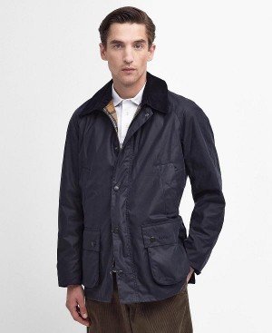 Barbour Ashby Waxed Jacket Mørkeblå | BABO87190