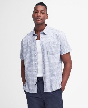 Barbour Ashgill Regular Short-sleeved Shirt Mørkeblå | BABO87775