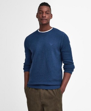 Barbour Aston Crew Neck Jumper Mørkeblå | BABO88631