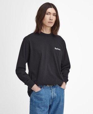 Barbour Baxter Oversized Long-sleeved T-shirt Sort | BABO88384