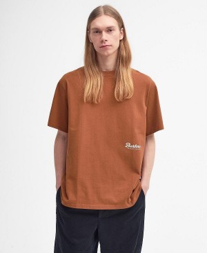 Barbour Bayard Oversized Graphic T-shirt Orange | BABO88412