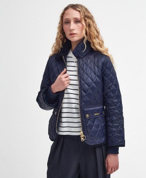 Barbour Beadnell Fitted Quilted Jacket Mørkeblå | BABO89341