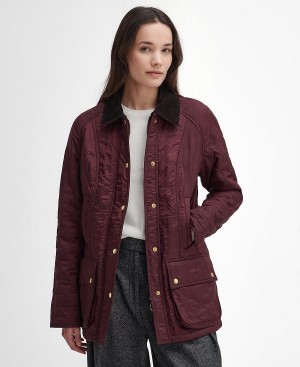 Barbour Beadnell Polarquilt Jacket Mørkerød Brune | BABO89358