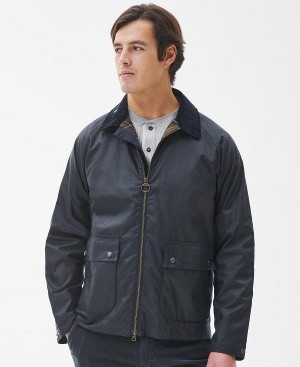 Barbour Bedale Short Wax Jacket Mørkeblå | BABO87230