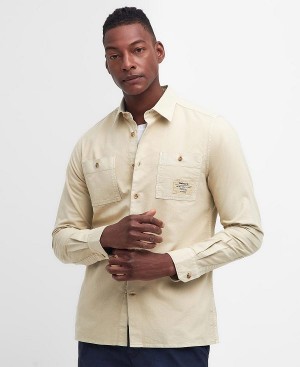 Barbour Bentham Long-sleeved Shirt Beige | BABO87682