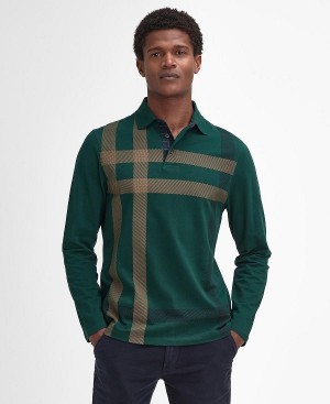 Barbour Blaine Tartan Long-sleeved Polo Shirt Grøn | BABO88224