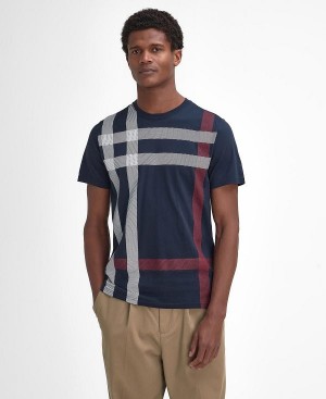 Barbour Blaine Tartan T-shirt Mørkeblå | BABO88409