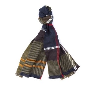 Barbour Blair Tartan Scarf Mørkerød | BABO90104