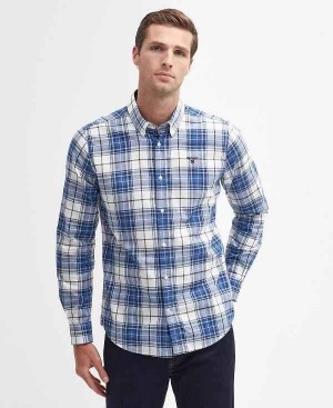 Barbour Blakelow Tailored Long-sleeved Shirt Indigo | BABO87716