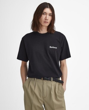 Barbour Bowery Oversized Graphic T-shirt Sort | BABO88398