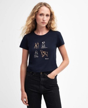 Barbour Bowland T-shirt Sort | BABO89550