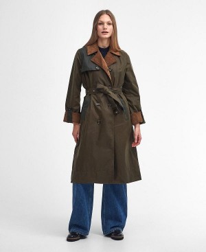 Barbour Brackley Waxed Trench Coat Brune | BABO89234