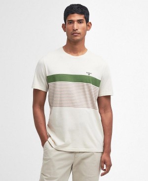 Barbour Braeside Striped T-shirt Beige | BABO88346