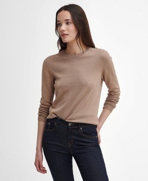 Barbour Brambles Crew-neck Jumper Brune | BABO89728