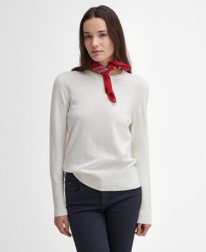 Barbour Brambles Crew-neck Jumper Hvide | BABO89768