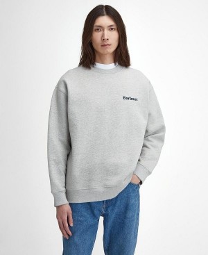 Barbour Brushed Nicholas Oversized Crew Neck Jumper Grå | BABO88625