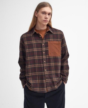 Barbour Burlington Oversized Long-sleeved Cord Shirt Beige | BABO87943