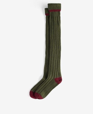 Barbour Contrast Gun Stockings Olivengrøn | BABO89128