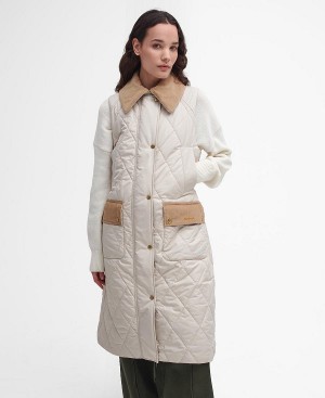 Barbour Cookston Longline Gilet Beige | BABO89472