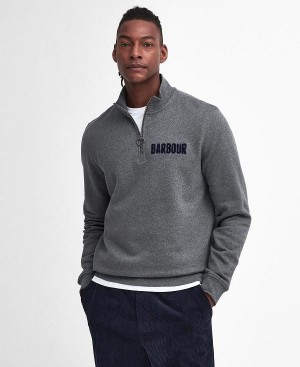 Barbour Cotes Half-zip Sweatshirt Grå | BABO88683