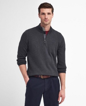 Barbour Cotton Half Zip Jumper Grå | BABO88657