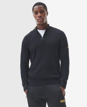 Barbour Cotton Half Zip Sweater Sort | BABO88541