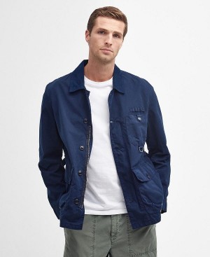 Barbour Cotton Salter Overshirt Mørkeblå | BABO87478