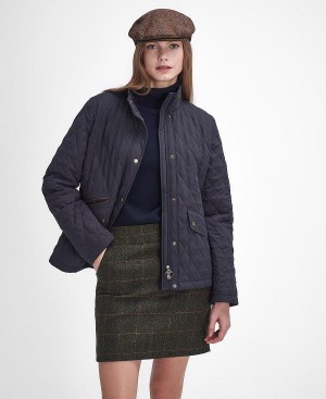 Barbour Country Winter Shoveler Quilted Jacket Mørkeblå | BABO89336