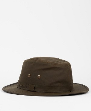 Barbour Dawson Wax Safari Hat Brune | BABO88970