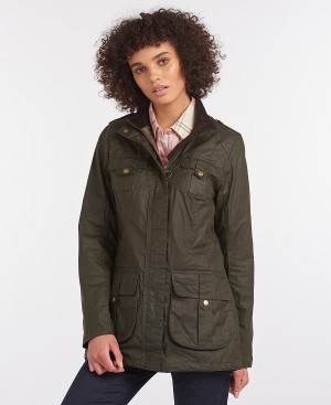 Barbour Defence Lightweight Waxed Jacket Olivengrøn | BABO89185