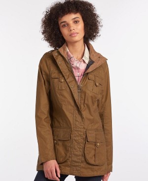 Barbour Defence Lightweight Waxed Jacket Brune | BABO89189