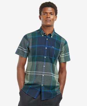 Barbour Douglas Tailored Short-sleeved Shirt Blå | BABO87636