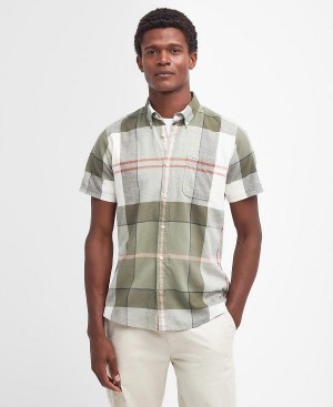 Barbour Douglas Tailored Short-sleeved Shirt Olivengrøn | BABO87749