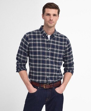 Barbour Drumhill Tailored Long Sleeved Shirt Mørkeblå | BABO87806