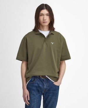 Barbour Dunand Oversized Short-sleeved Polo Shirt Grøn | BABO88240