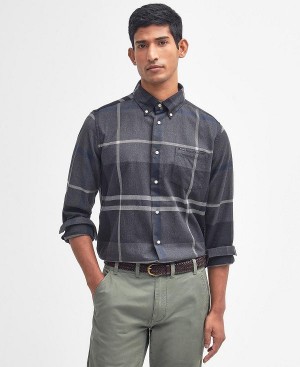 Barbour Dunoon Taillored Fit Shirt Dyb Grå | BABO87842