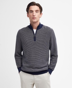 Barbour Dunstan Half-zip Jumper Mørkeblå | BABO88611