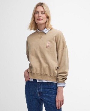 Barbour Elisha Logo Sweatshirt Hvide | BABO89806