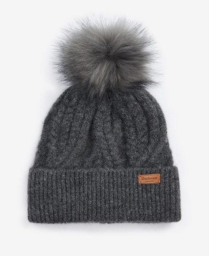 Barbour Elsdon Cable-knit Beanie Beige | BABO90014