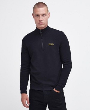 Barbour Essential Half-zip Sweatshirt Sort | BABO88432