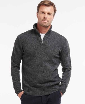 Barbour Essential L/Wool Half Zip Jumper Dyb Grå | BABO88574