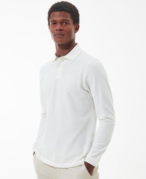 Barbour Essential Long-sleeve Polo Shirt Hvide | BABO88230