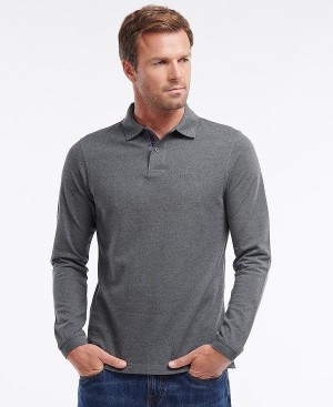 Barbour Essential Long-sleeve Polo Shirt Grå | BABO88233