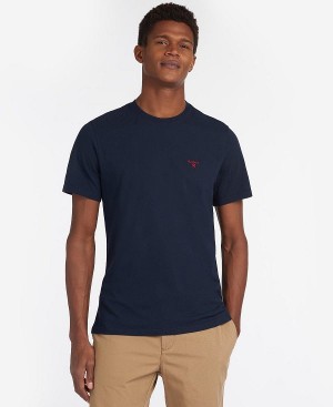 Barbour Essential Sports T-shirt Blå | BABO88288