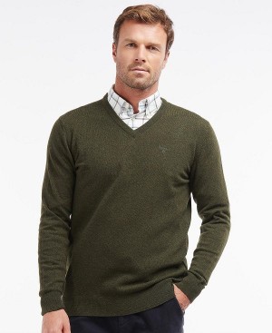 Barbour Essential V-neck Sweatshirt Grøn | BABO88507