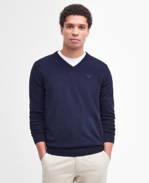 Barbour Essential V-neck Sweatshirt Mørkeblå | BABO88525