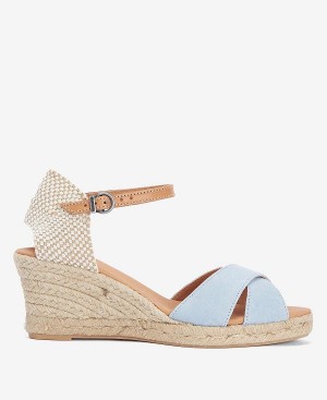 Barbour Falmouth Wedged Sandals Blå Hvide | BABO89902